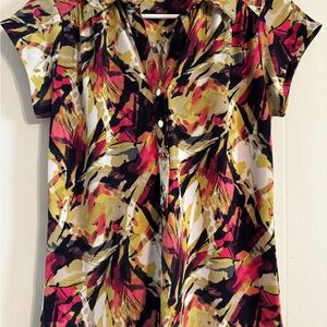 Alfani Multicolor Abstract Button-Down Shirt